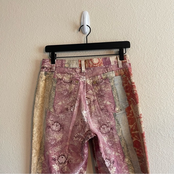Y2K Rare Roberto Cavalli Floral Leopard Print Denim Patchwork Womens Size US 8 - Picture 5 of 13